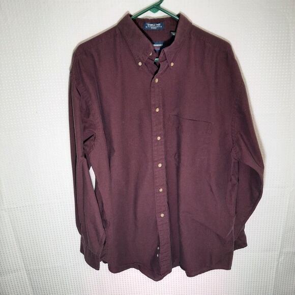 Arrow Other - Arrow Tournament XL Crimson Red Button Down Shirt Long Sleeve Cotton Blend Mens